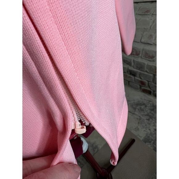 Jacket Vintage 1970sdouble knit polyester pink zip front - Picture 8 of 10
